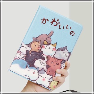 （Gen7/Gen8）iPad10.2 【Cartoon Cat】เคสลายIpad Mini 5234 Sleep Pro 10 . 5 Ipad 2018 Air 3 Tpu Air 1 / Air 2 Case gen6 Hard shell Gen5 2018