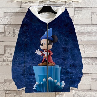 New Cartoon Anime Mickey Mouse Zip Hoodies Men Women Sweatshirt Clothing Print Casual Jacket Streetwear