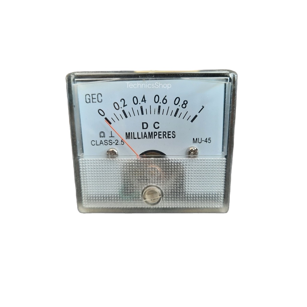 🔥ลด 50% ใส่โค้ด INC8LZ3🔥 ANALOG PANEL METER GEC อนาล็อก แอมป์มิเตอร์ 1mA/DC MU-45 (50mm.x60mm.)