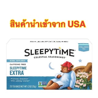 Celestial SleepyTime Extra 20tea bagช่วยการนอนหลับ ชาสำเร็จรูปกลิ่นคาโมไมล์และสเปียมินต์ (ตราซีเลสเทียล) 35กรัม