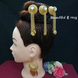 ปิ่นปักผมสีทอง เครื่องประดับผม รุ่น 1002