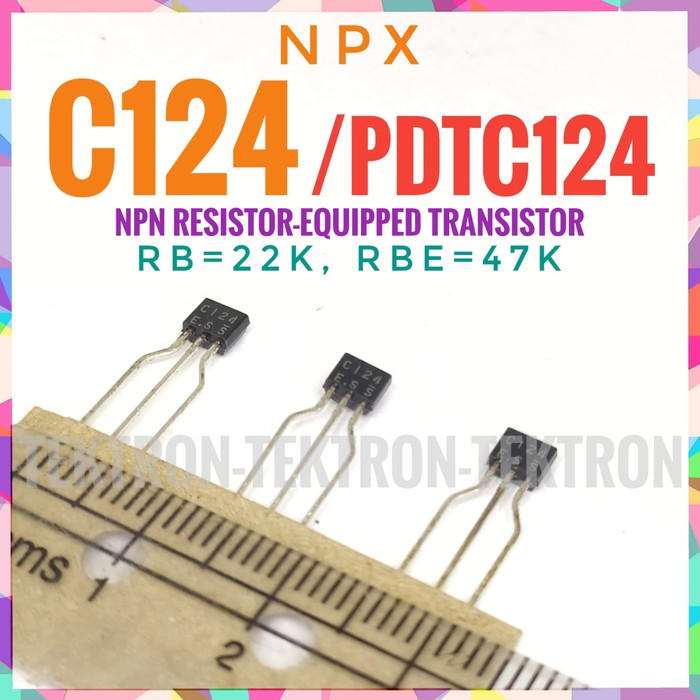 ทรานซิสเตอร์ C124 PDTC124 DTC124 NPN ตัวต้านทานติดตั้งทรานซิสเตอร์ NPX
