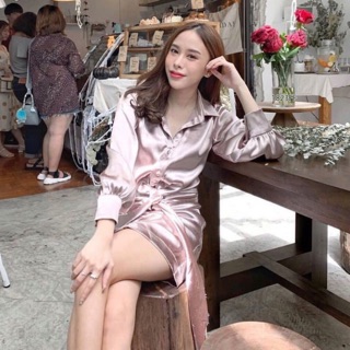 เดรสสั้น คอปกสูทแขนยาว