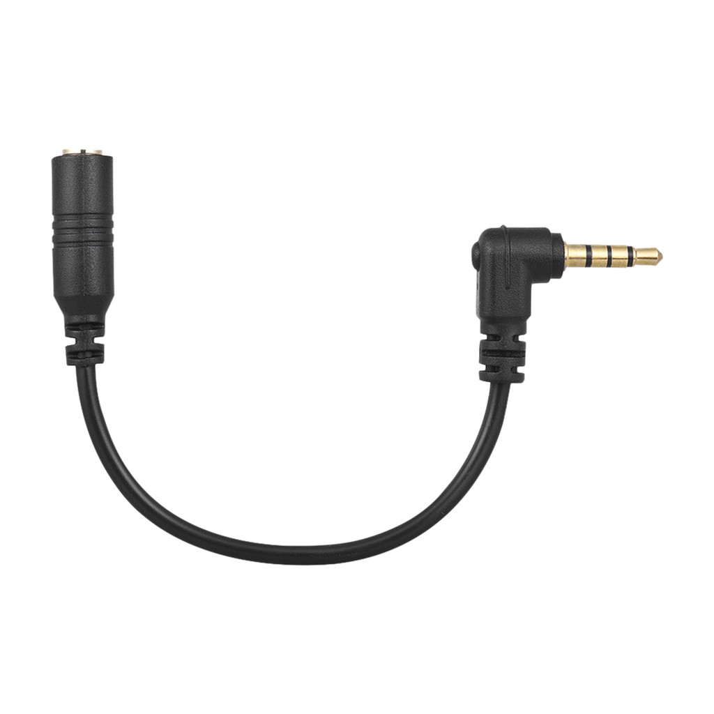 Andoer EY-S04 3.5mm 3 Pole TRS Female to 4 Pole TRRS Male 90 Degree Right Angled Microphone Adapter Cable Audio Stereo Mic Converter for iePad  Smartphone