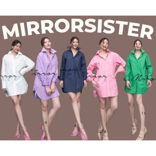 🔖ป้าย Mirrorsister 10405.4  เดรสเชิ้ตทรงชิค ชายผ่าเว้าโค้งสวย