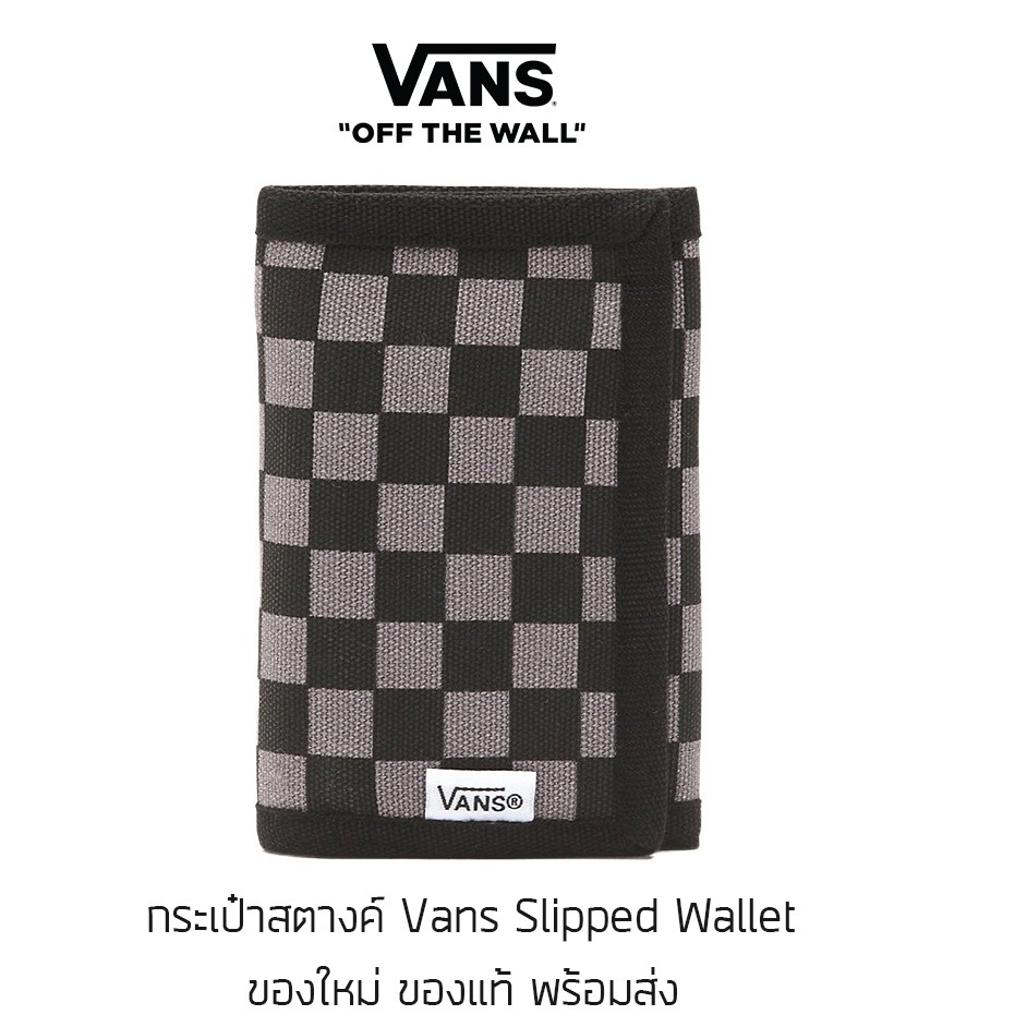 กระเป๋าสตางค์ Vans Slipped Wallet - Black/Gun Metal Grey ของแท้ พร้อมส่งจากไทย