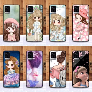 เคส Vivo V20 ลายการ์ตูนผู้หญิง ขอบนิ่มหลังแข็ง เคสมือถือ เคสโทรศัพท์ Case เคส TPU ขอบนิ่มหลังแข็ง ไม่ขูดตัวเครื่อง