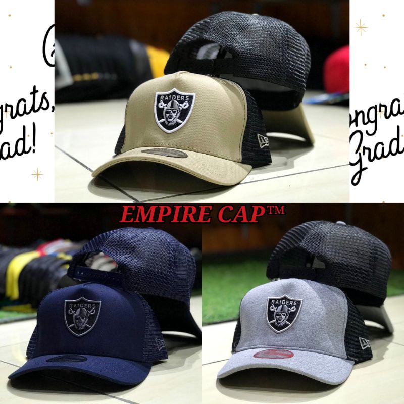 Raiders Vintage New Era 9Fifty Cap เบสบอล Trucker หมวกปรับได้