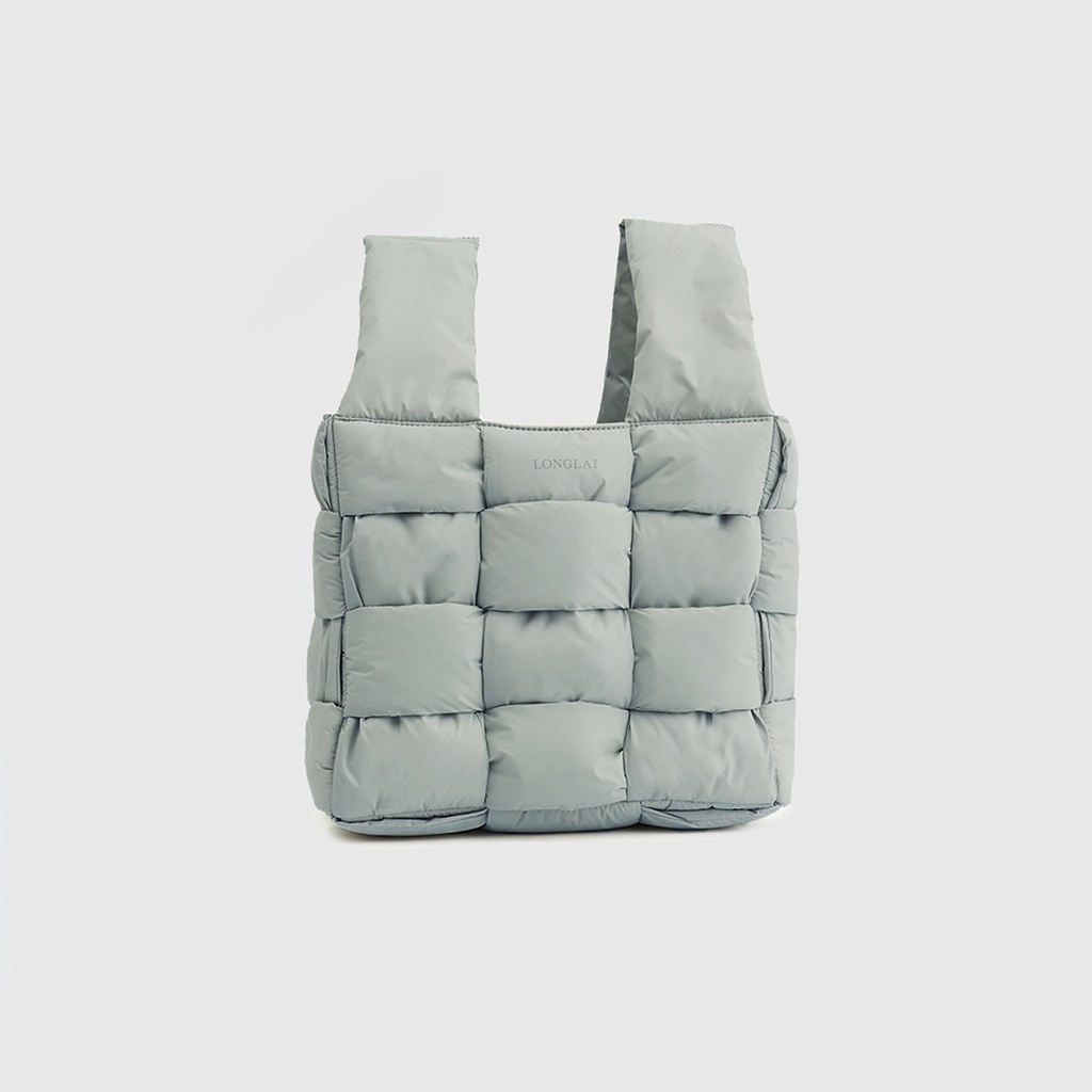 LONGLAI WEAVEE TOTE BAG-GREY สีเทา