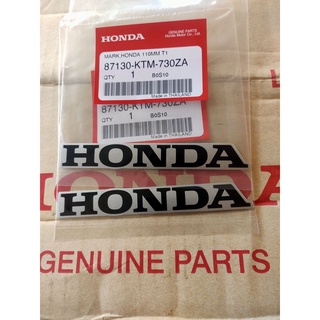 87130สติ๊กเกอร์แท้HONDAขนาด110มม.ติดครอบตัวถังด้านหน้าซ้าย ขวา เวฟ125iรุ่นไฟเลี้ยวบังลมปี2005-2011,สีดำพื้นหลังเทา,2ชิ้น