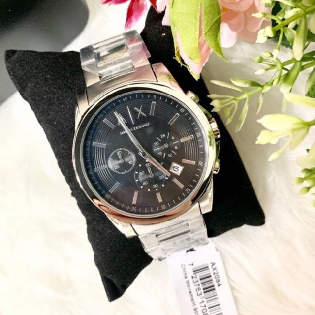 (ผ่อน0%) นาฬิกา 🌷ARMANI EXCHANGE🌷Active Chronograph Men's Watch☘️ AX2084 สแตนเลส สีเงิน 43 มม.