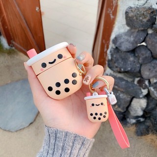 พร้อมส่ง🍯🇹🇭 Airpods case Gen1 - Gen2 - Pro เคสแอร์พอดซิลิโคน แก้วชานมไข่มุก ( i9s, i11, i12 ) หลอดชานม