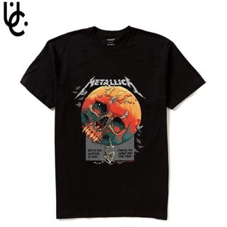 T-shirt เสื้อยืด ผ้าฝ้าย พิมพ์ลายการ์ตูนอนิเมะ Metallica สไตล์วินเทจ ย้อนยุค สําหรับผู้ชาย ผู้หญิง ไซซ์ 30s S-5XL