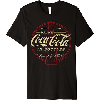 โคคาโคล่า Coca-Cola Drink In Bottles Vintage Logo Premium T-Shirt T Shirts คอกลม เสื้อยืด เกรดพรีเมี่ยม ใส่สบาย ใส่ได้ทั