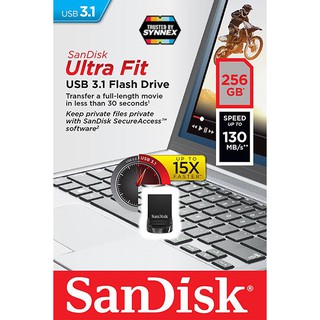 SANDISK ULTRA FIT USB3.1 256GB Flash Drive (SDCZ430_256G_G46) เมมโมรี่ แซนดิส แฟลซไดร์ฟ โน๊ตบุ๊ค คอมพิวเตอร์ สำรองข้อมูล