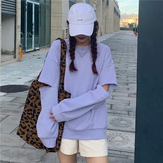 Suxi เสื้อกันหนาวแขนยาว คอกลม ทรงหลวม เข้ากับทุกการแต่งกาย แฟชั่นฤดูใบไม้ผลิ และฤดูใบไม้ร่วง สไตล์สปอร์ต สําหรับผู้หญิง