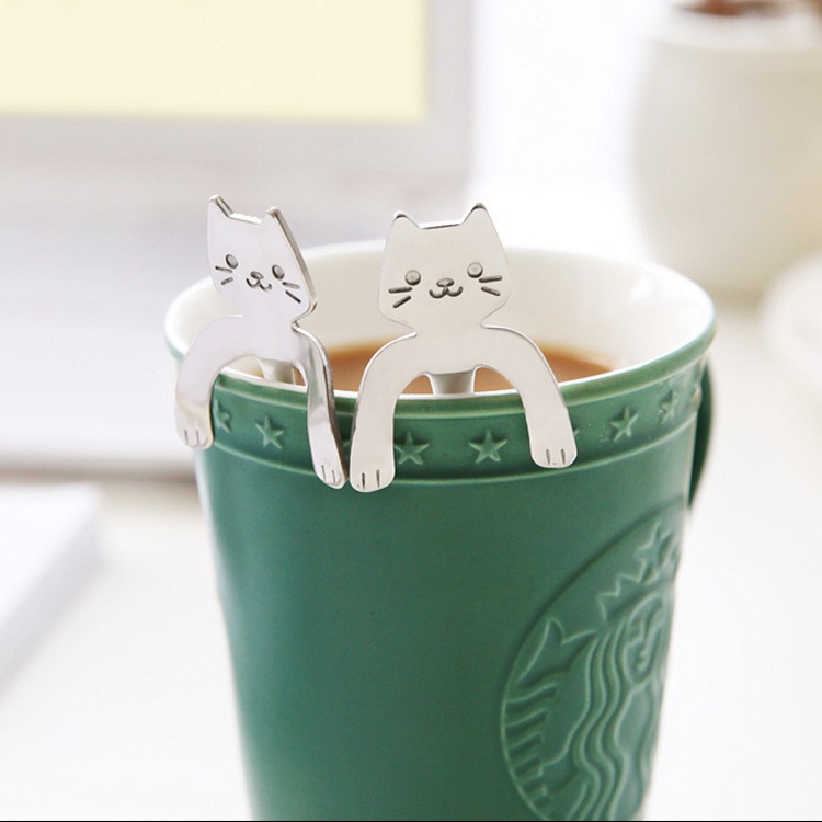 Thejoyful ช้อนกาแฟ สแตนเลส ช้อนขนม ด้ามยาว spoon รูปที่ 4