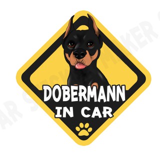 สติกเกอร์ติดรถ สติ๊กเกอร์ติดรถยนต์ สติกเกอร์หมา DGA88  Dobermann dog