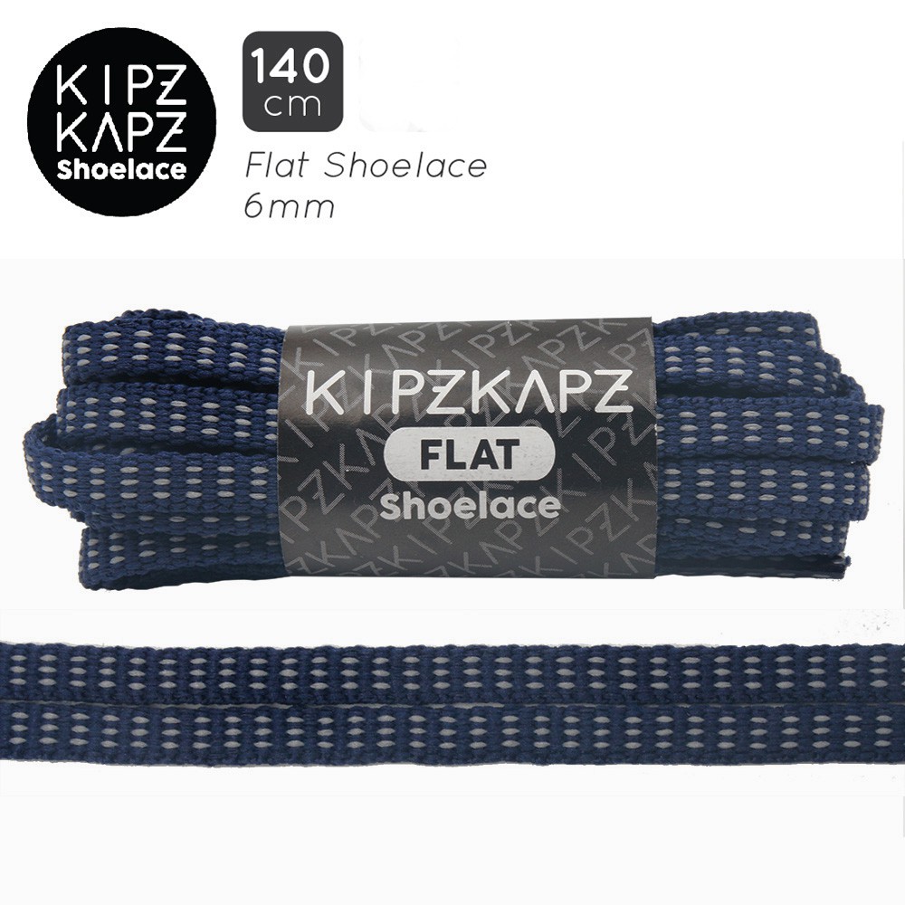 KIPZKAPZ FSP30 Navy Grey 140cm - เชือกผูกรองเท้าแบน 6mm