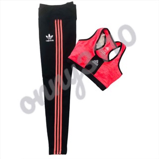 🔥sale🔥Adidas ชุด2ชิ้นบราและกางเกงขายาวS M L