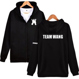 Got7 Jackson team wang เสื้อแจ็กเก็ตกันหนาว แขนยาว มีฮู้ด มีซิป พิมพ์ลาย สําหรับผู้ชาย และผู้หญิง