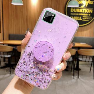 เคสโทรศัพท์ Realme C11 2021 C21 C25 C12 C3 6i 6 Pro 5i 5 Pro 5s Case Ins Glitter Star Space Soft Cover With Stand Holder Softcase Realme C11