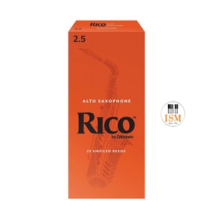 Rico ลิ้นอัลโต แซกโซโฟน กล่องส้ม Alto saxophone reeds orange box NO 2.5 (กล่องละ 25 อัน)