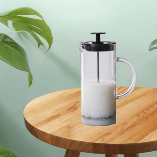 [NANA] French Press Coffee Maker Durable Glass 480ml Milk Frother for Coffee Home white