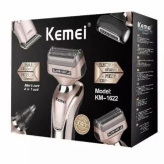 Kemei KM-1622 4in1 พร้อม 4 ฟังก์ชั่นในเครื่องเดียว โกนหนวด มีดโกน กำจัดขนจมูกและขนรูหู และปัตตาเลี่ยน