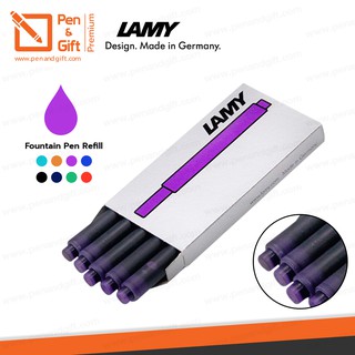 หมึกหลอด LAMY รุ่น T10 สีม่วง [แพ็ค 5 ชิ้น] - หมึกหลอดลามี่ สำหรับปากกาหมึกซึม ของแท้ 100 %