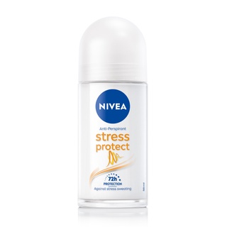 NIVEA นีเวีย โรลออน สเตรส โพรเทค ผลิตภัณฑ์ลดกลิ่นกาย เหงื่อ และแบคทีเรีย 50 มล.