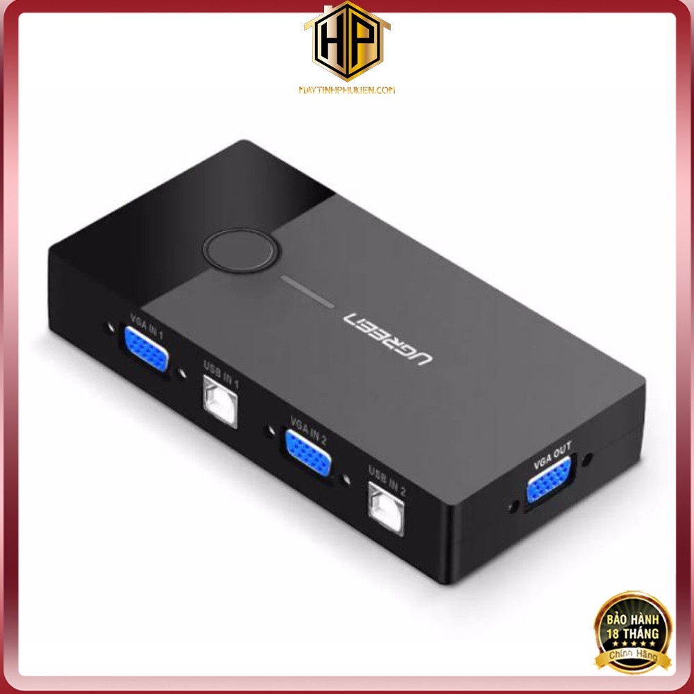 Ugreen 30357 - KVM Switch คอมพิวเตอร์ USB 2 แชร์หน้าจอระดับไฮเอนด์ 1 ตัว