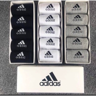 🔥ถูกสุดใน Shopee 🔥 ถุงเท้ากีฬาAdidas ถุงเท้าวิ่ง ถุงเท้าชาย หญิง Unisex (5คู่ ใส่กล่อง) มีกล่องให้ ของแท้จากShop