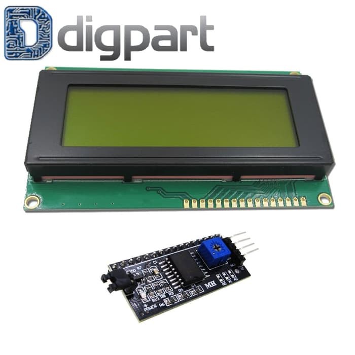 HIJAU LCD2004 2004 20x4 2004A สีเขียวสีเขียว I2C IIC กระเป๋าเป้สะพายหลังโมดูล LCD
