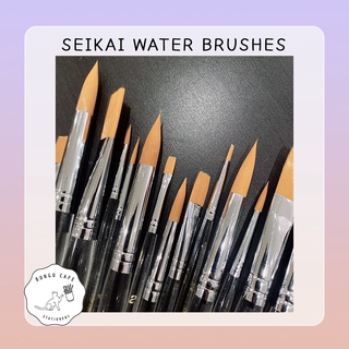 SEIKAI WATER BRUSHES // เซไค พู่กันชนิดกลม และ ชนิดแบน ขนส้ม ด้ามใส เบอร์ 00-16