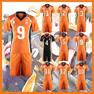 NSH Lsp Haikyuu Karasuno ชุดเครื่องแต่งกายคอสเพลย์เสื้อกีฬา + กางเกง