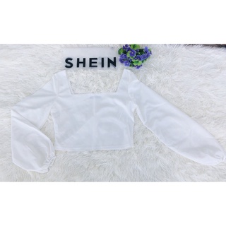 Shein💋💋เสื้อครอปคอเหลี่ยม🚗🌈💕 ส่งฟรี🥰