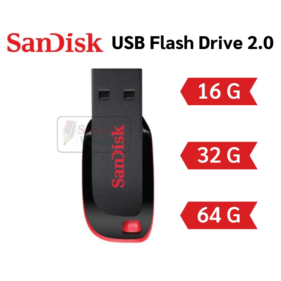 SanDisk USB Flash Drive แฟลชไดร์ฟ 16GB / 32GB / 64GB USB 2.0 แฟลชไดร์ฟ แซนดิสก์