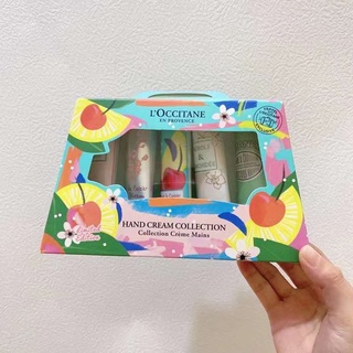 Loccitane ชุดกล่องของขวัญ ครีมทามือ กลิ่นผลไม้ ดอกซากุระ 5 ชิ้น