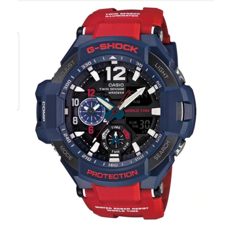 นาฬิกาข้อมือCasio G-shock รุ่น GA-1100-2ADR สีน้ำเงิน/แดง