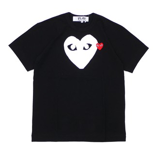 เสื้อยืดพิมพ์ลายเสื้อยืดแขนสั้นผ้าฝ้ายพิมพ์ลายหัวใจ Des Garcons Cdg Play สําหรับผู้ชายเสื้อยืดลาย