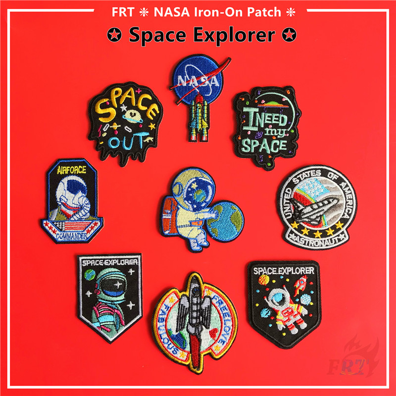 ☸ แผ่นรีดติดเสื้อ ลาย Space Explorer:I Need My Space ☸ แผ่นแพทช์รีดติดเสื้อ ลายนักบินอวกาศอวกาศ DIY 1 ชิ้น