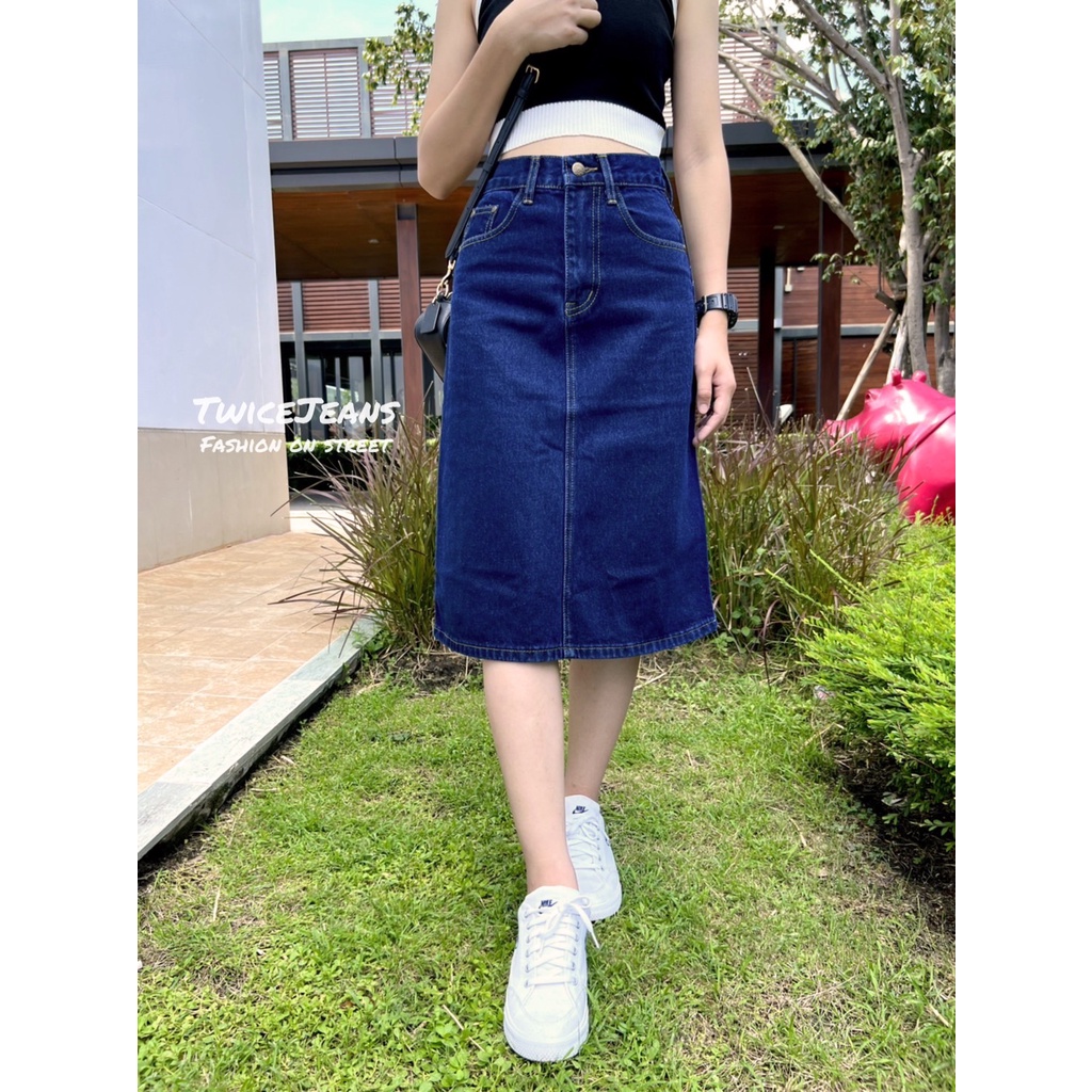 #กระโปรงยีนส์
#ยีนส์
#เอวสูง
#วินเทจ
#สียีนส์เข้ม