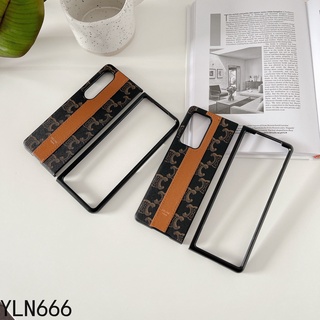 เคสโทรศัพท์มือถือหนัง แบบพับได้ สไตล์วินเทจ สําหรับ Samsung Galaxy Z Fold4 Samsung Galaxy Z Fold3 Deluxe