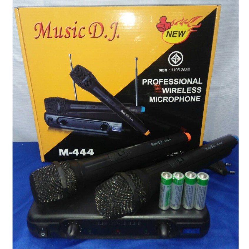 ไมค์ไร้สายคู่ Music D.J. M-444 UHF(VHF HIGH Band)