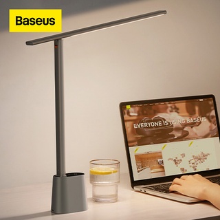 Baseus โคมไฟตั้งโต๊ะ LED ถนอมสายตา หรี่แสงได้ โคมไฟตั้งโต๊ะ พับได้ โคมไฟข้างเตียง ปรับความสว่างอัจฉริยะ