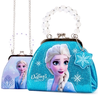 Disney กระเป๋าเด็กสาวน่ารักกระเป๋าสะพายแฟชั่นสีแดงเด็กมินิสาวเด็กเจ้าหญิง Aisha