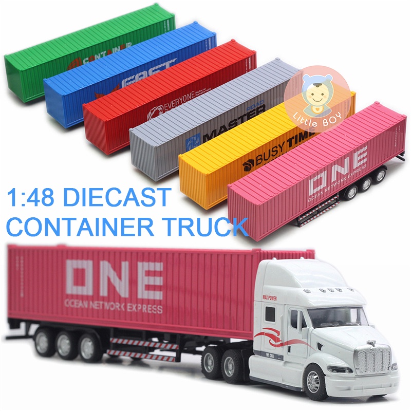 รถพ่วงของเล่น รถบรรทุกอเมริกัน อัลลอยด์ 1:48 DieCast