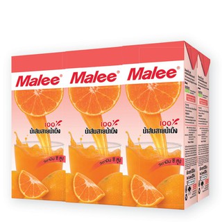 มาลี น้ำส้มสายน้ำผึ้ง 200 มล. แพ็ค 6 กล่อง Malee orange juice, honeysuckle 200 ml, pack of 6 boxes.