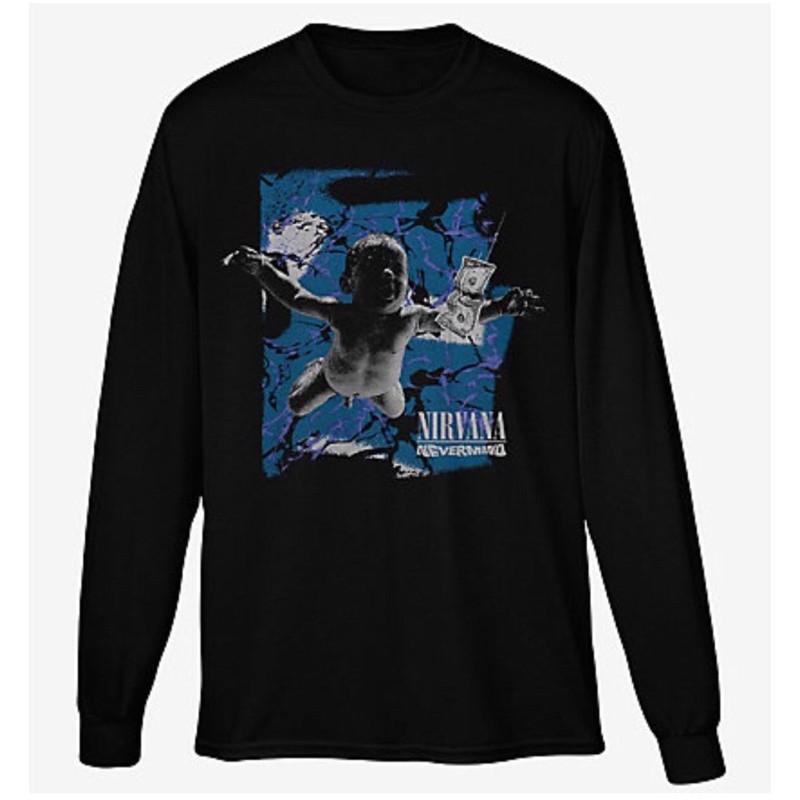 เสื้อวงดนตรี Nirvana Nevermind แขนยาว ป้าย Tultex ลิขสิทธิ์แท้ มี m-l-xl